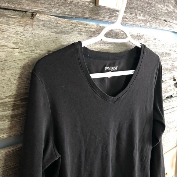company by Ellen Tracy Size Large Black V-Neck Top - Picture 2 of 5